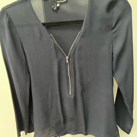 Navy blue zipped blouse kooples size small - Picture 2 of 2